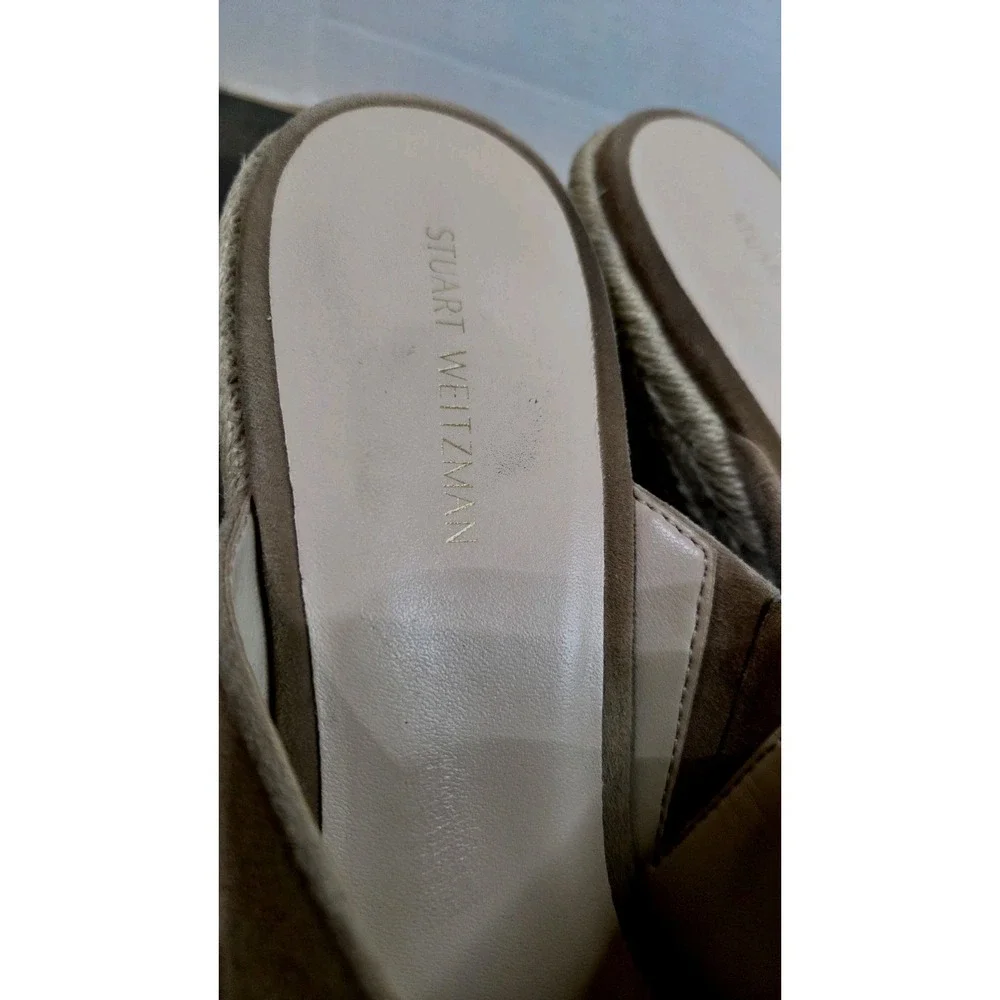 Stuart Weitzman Wonda Espadrille Wedge Platform Sandal Camel Size 9
